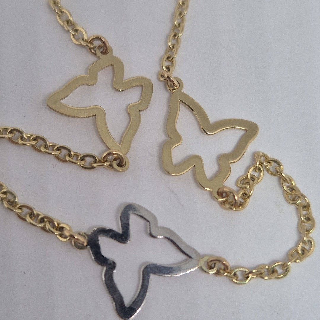 PULSERA ESPECIAL C MARIPOSAS 14K 18 CM 1.7 GR (NUEVO)