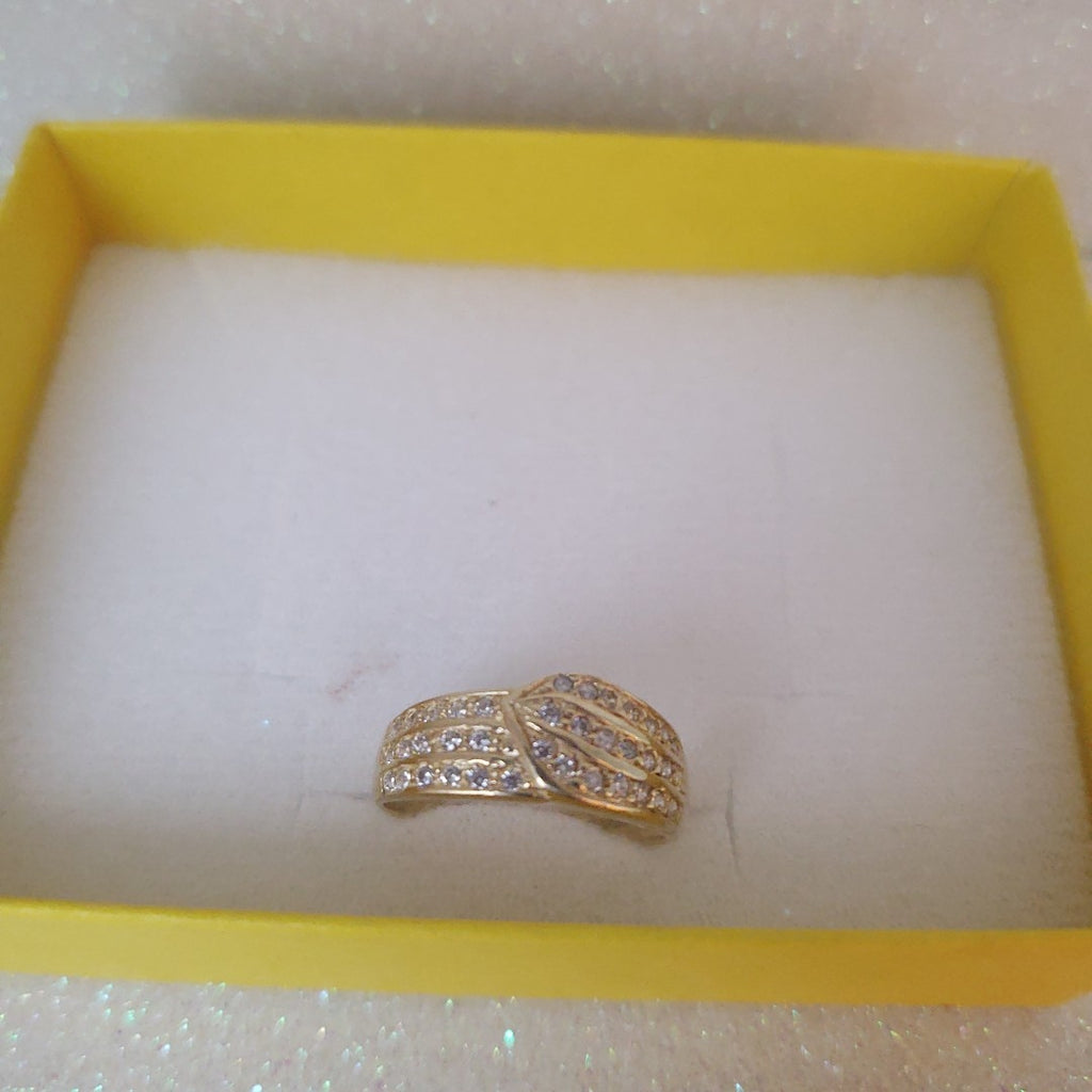 ANILLOS C CIRCONIAS 14K TALLA 8 3.1 GR (NUEVO)