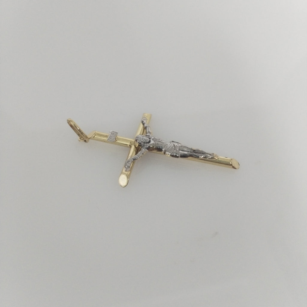 CRUZ, DIJE ORO, ORO COMBINADO 14 K 2.8 GRMS (SEMINUEVO)