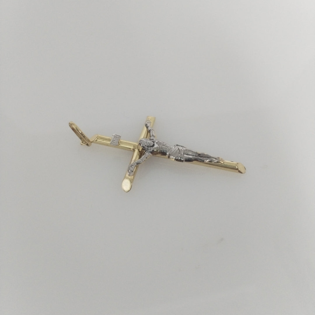 CRUZ, DIJE ORO, ORO COMBINADO 14 K 2.8 GRMS (SEMINUEVO)