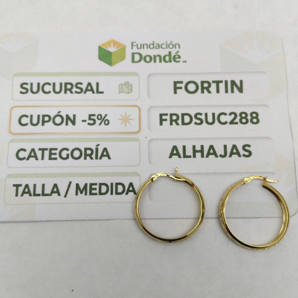 ARRACADAS PAR ORO 14 K 2.5 GRMS (SEMINUEVO)