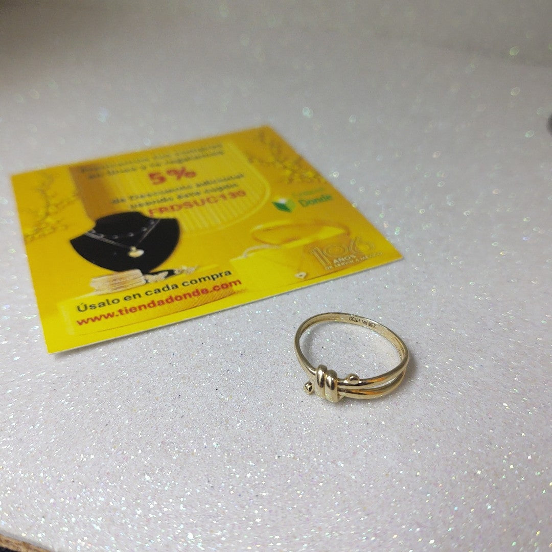 ANILLO ANILLITO C NUDO 14K 7 TALLA 2 GR (NUEVO)