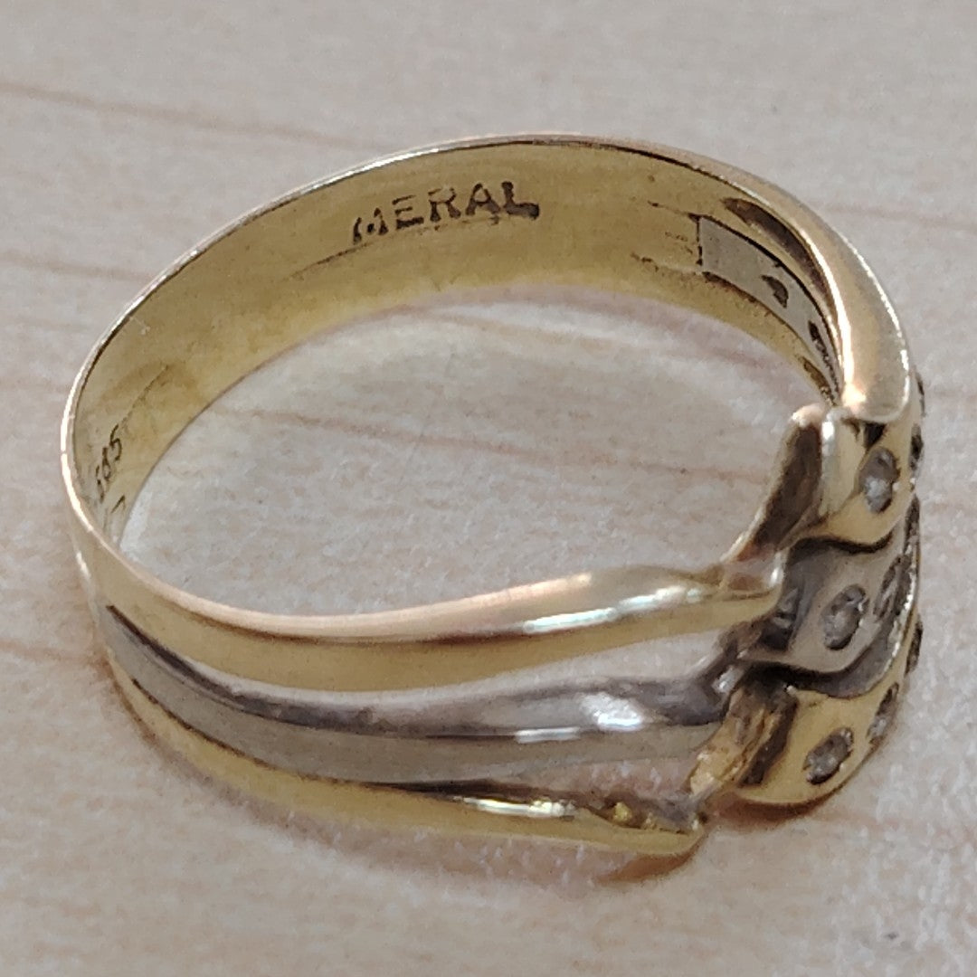ANILLITO ORO COMBINADO 14 K 3,20 GRMS (SEMINUEVO)