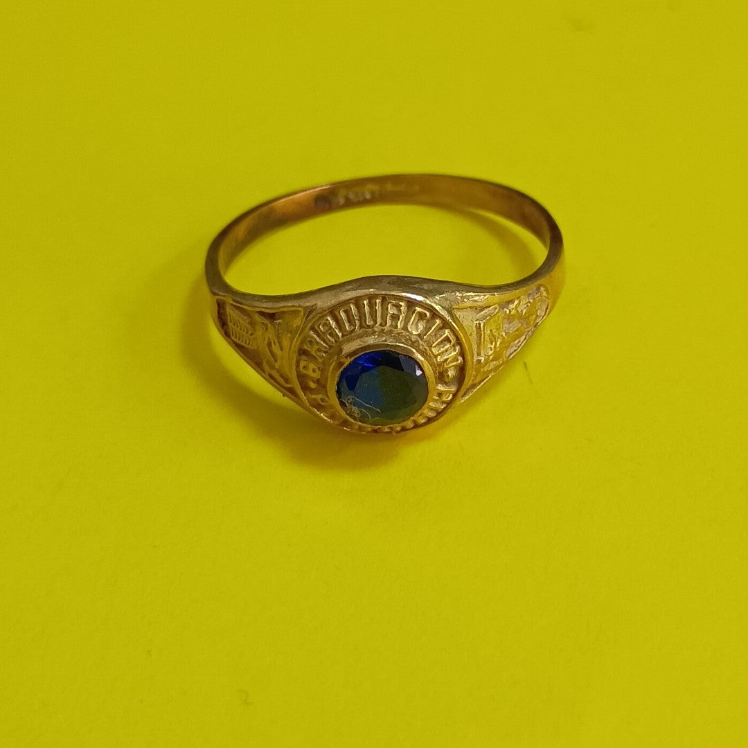 ANILLO DE GRADUACIÓN ORO 10 K 2 GRMS (SEMINUEVO)