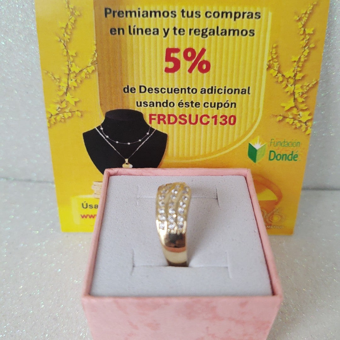 ANILLOS C CIRCONIAS 14K TALLA 7 2.8 GR (NUEVO)