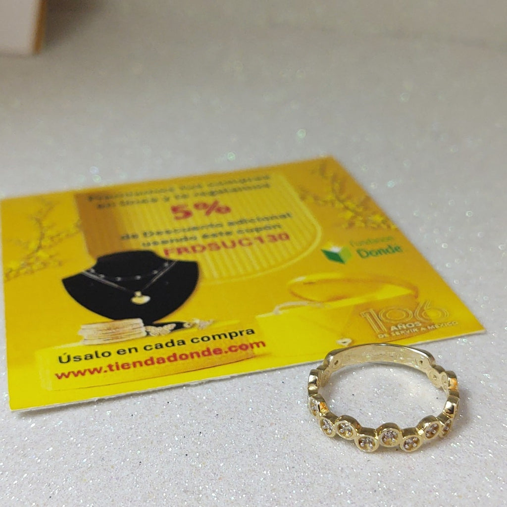 ANILLO ANILLITO C CIRCONIAS 14K 7.5 TALLA 2.3 GR (NUEVO)