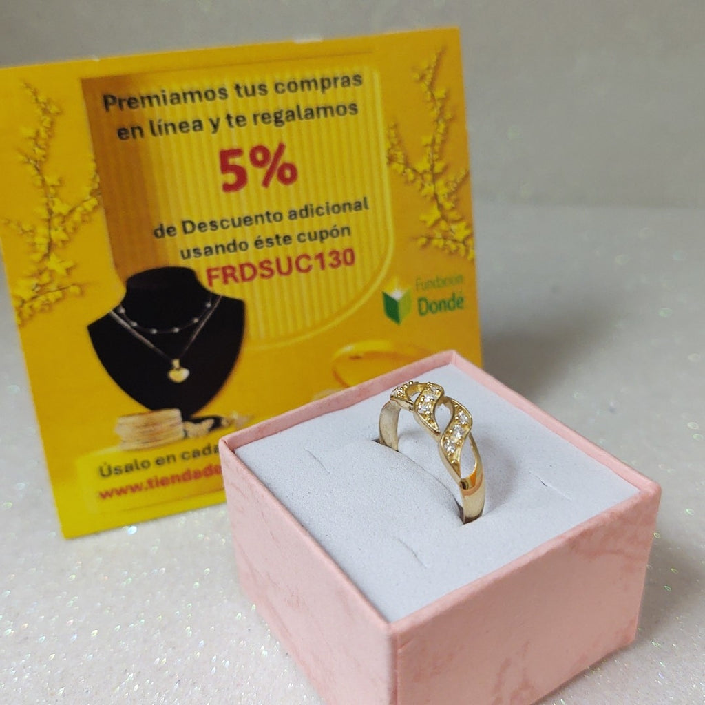 ANILLOS C CIRCONIAS 14K TALLA 7 1.3 GR (NUEVO)