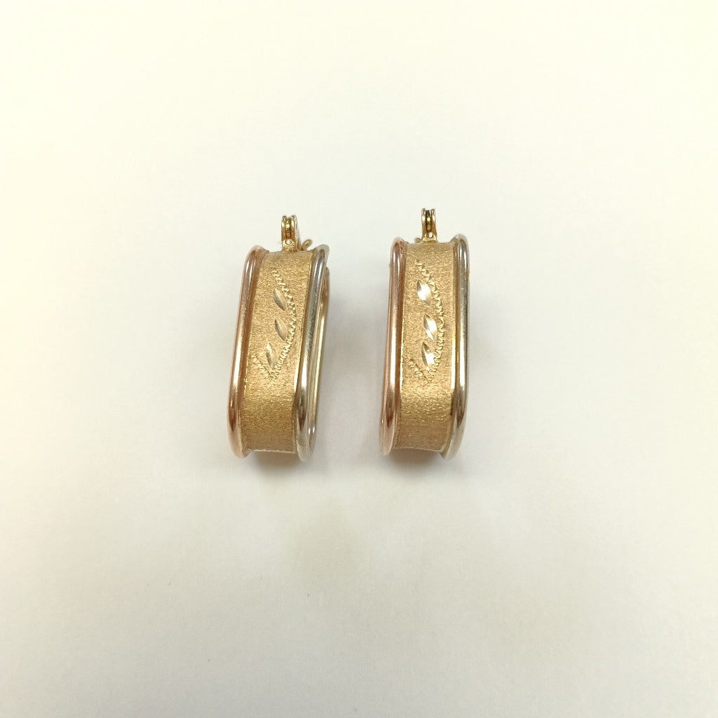 ARRACADAS PAR ORO,ORO COMBINADO 14 K 3,50 GRMS (SEMINUEVO)