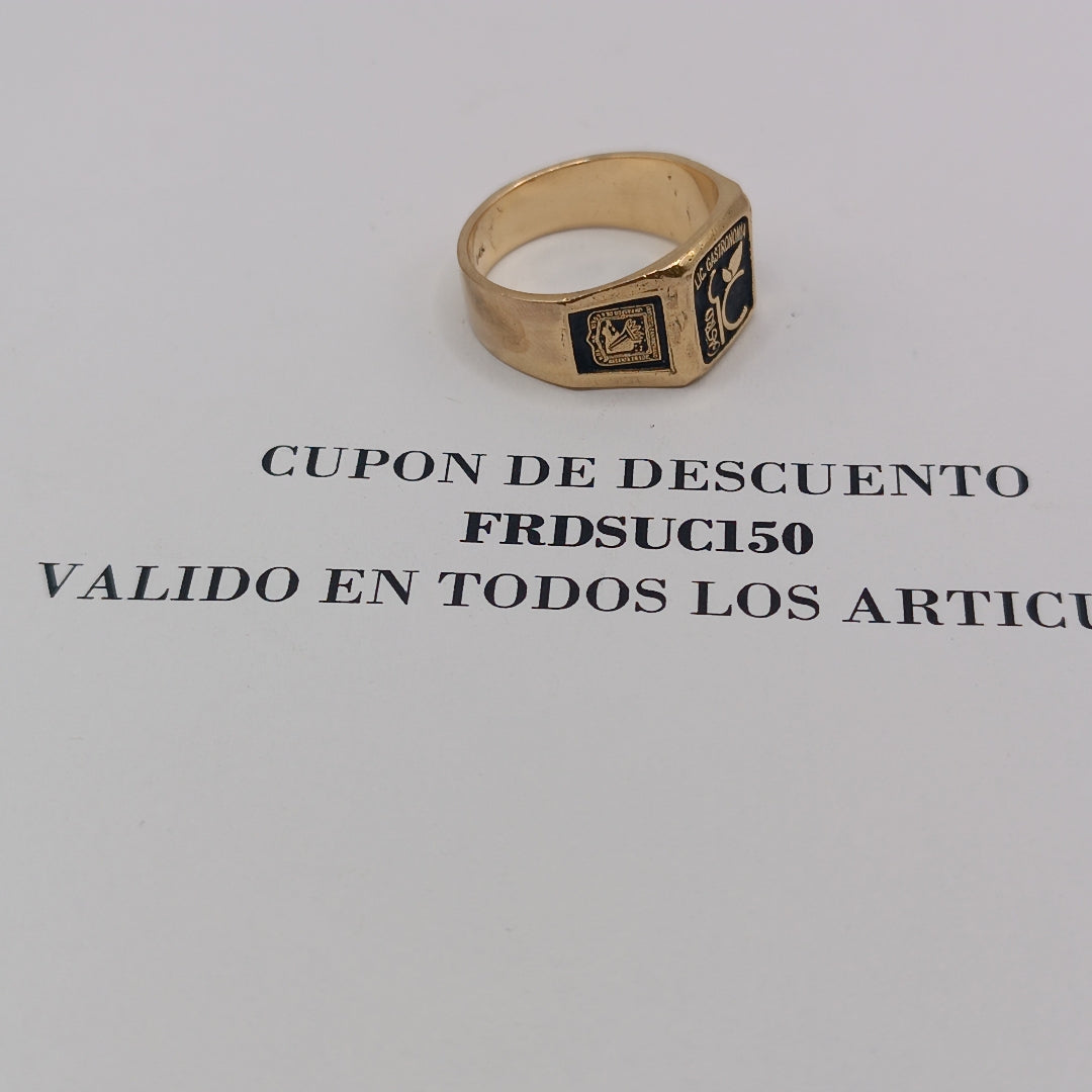 ANILLO DE GRADUACIÓN ORO 14 K 8.4 GRMS (SEMINUEVO)