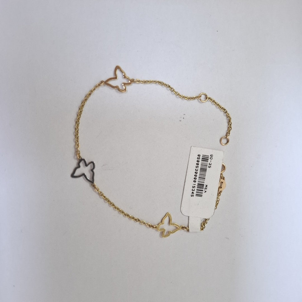 PULSERA ESPECIAL C MARIPOSAS 14K 18 CM 1.7 GR (NUEVO)