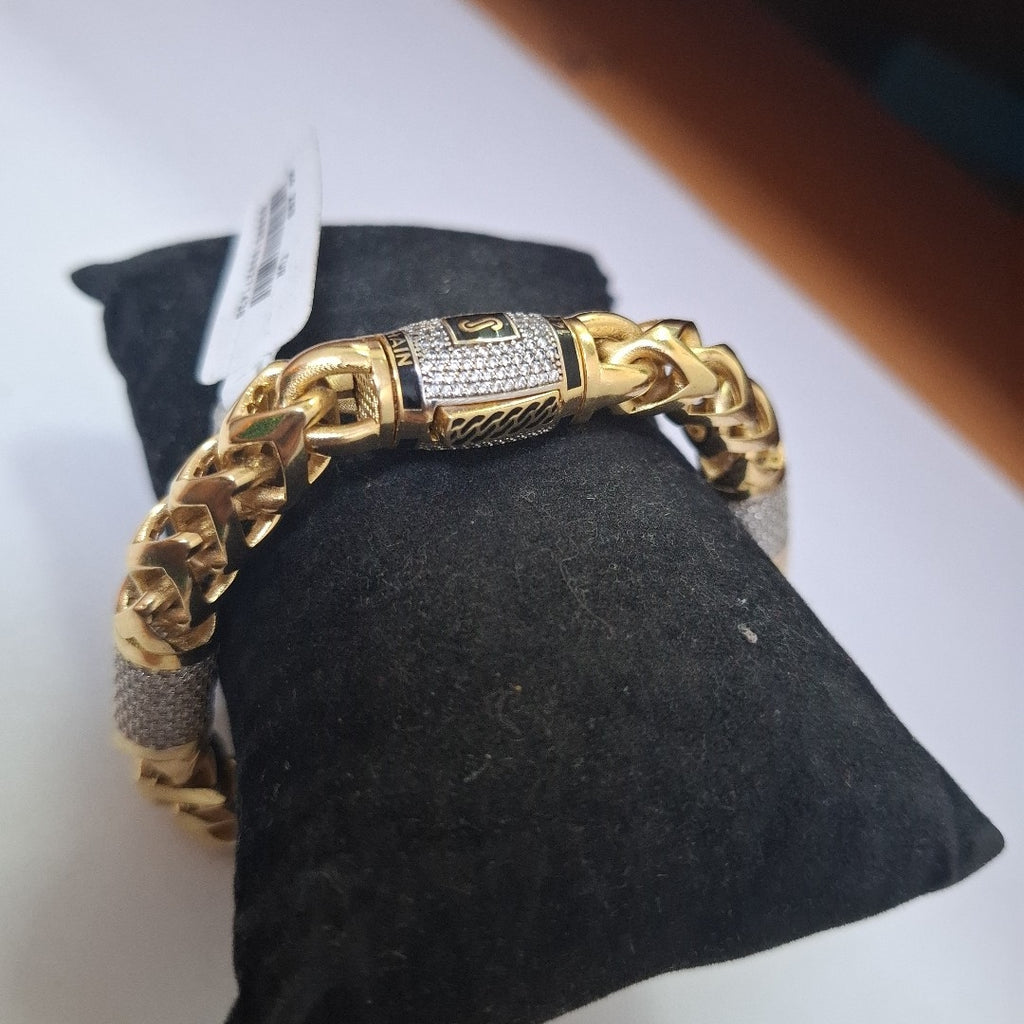 PULSERA CABALLERO MONACO ORO 14K 33.8 (NUEVO)