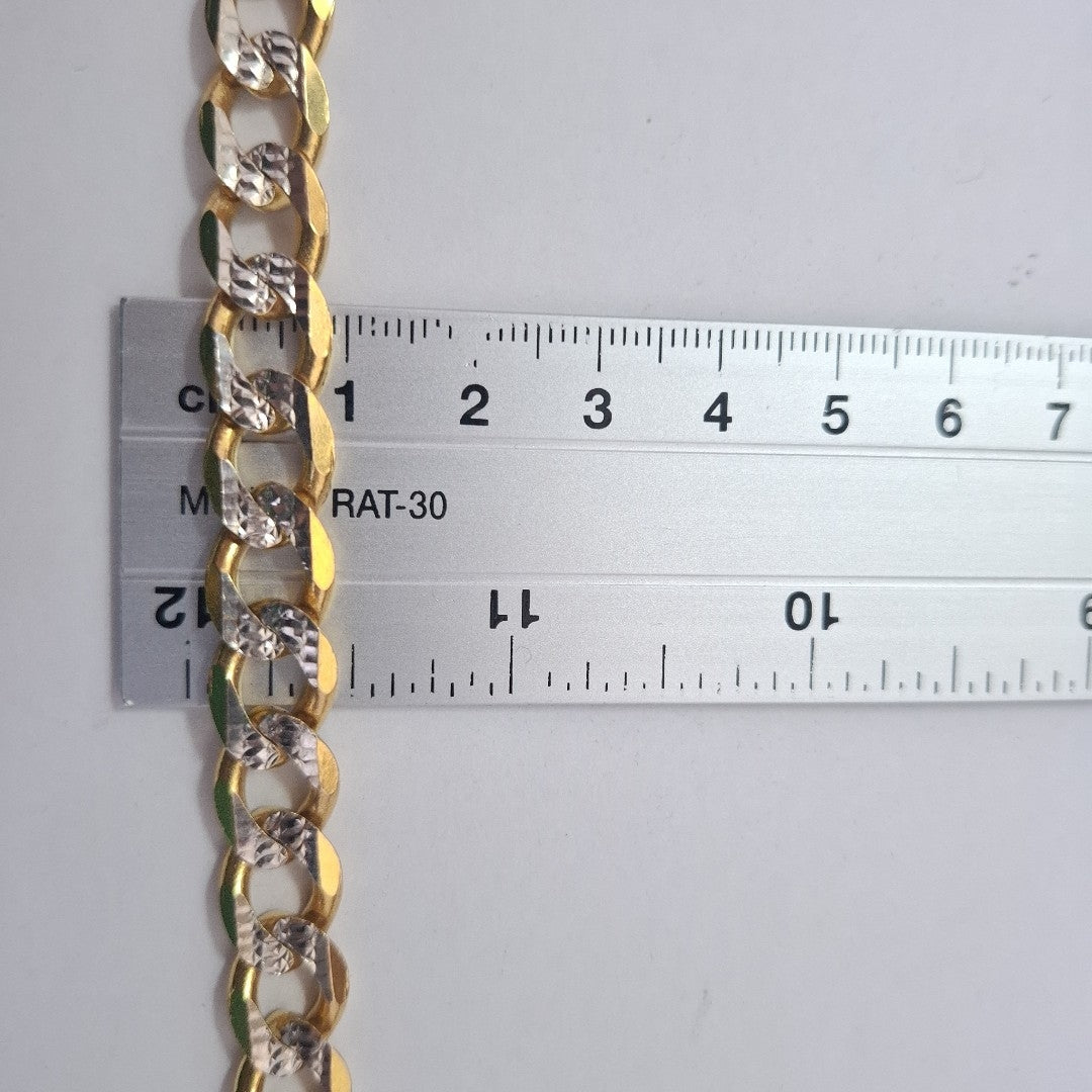 PULSERA BARBADA DIAMANTADA 14K 21 CM 31.7 GR (NUEVO)