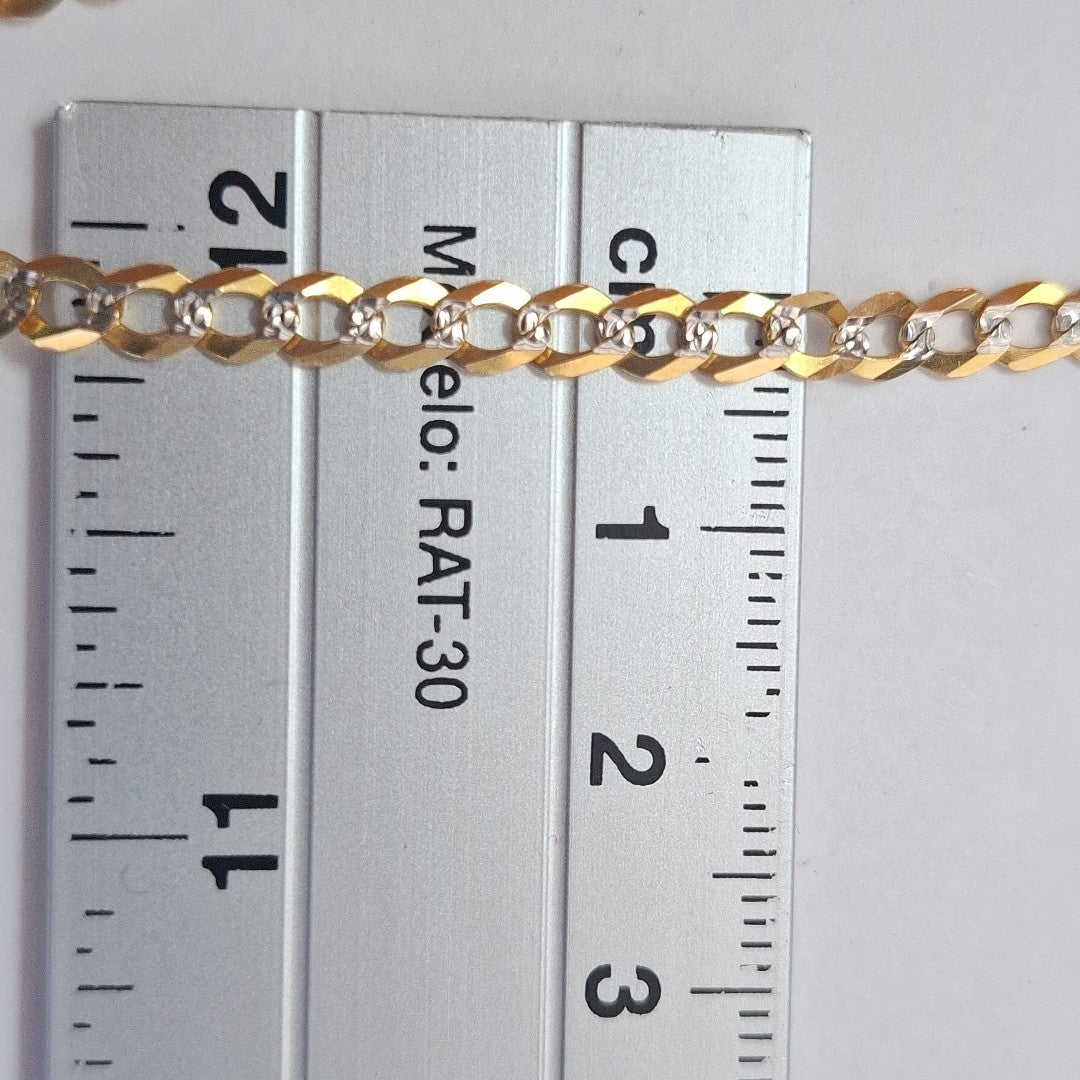 CADENAS BARBADA DIAMANTADA ORO 14K 60 CM 9.4 GR (NUEVO)
