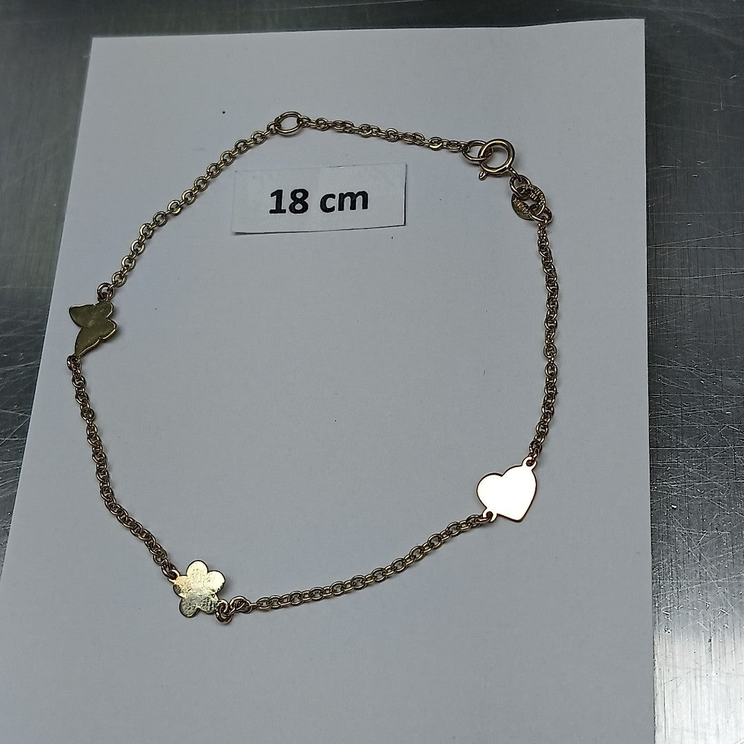 PULSERA ESPECIAL C FIGURAS 14K 18 CM 1.8 GR (NUEVO)
