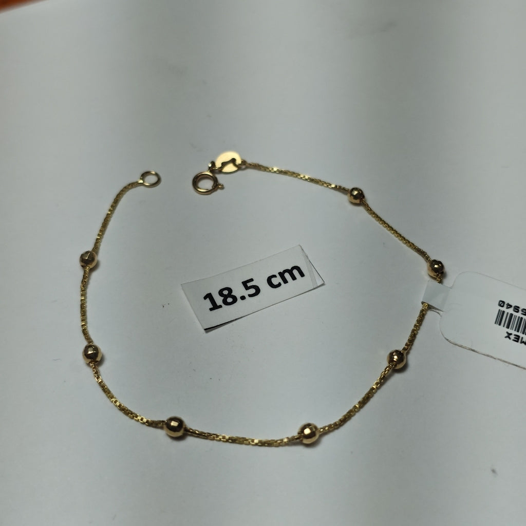 PULSERA ESPECIAL CON BOLITAS 14K 18 CM 1.4 GR (NUEVO)