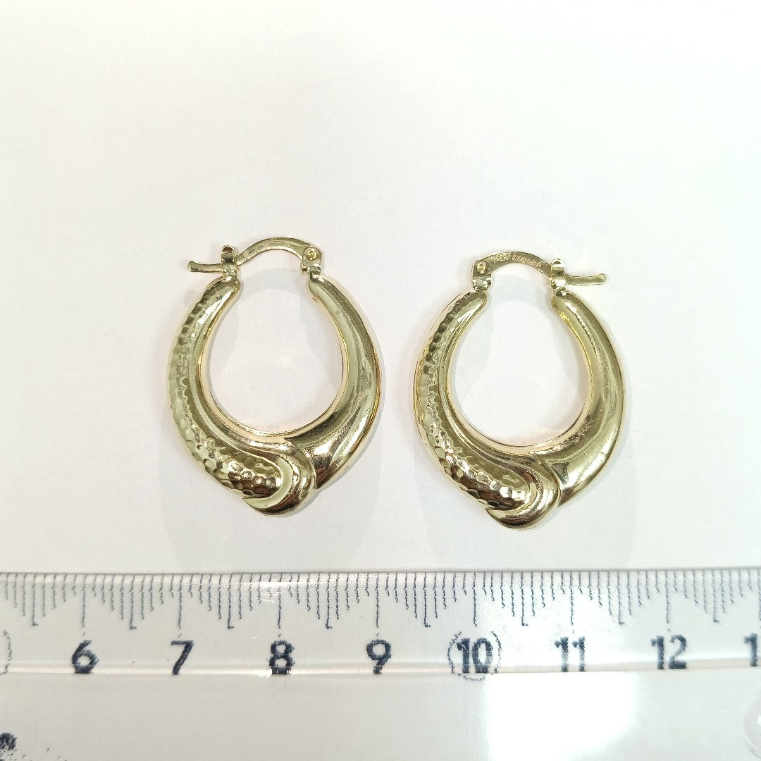 ARETES ARRACADAS ENTRELAZADAS 14K 2.5 GR (NUEVO)