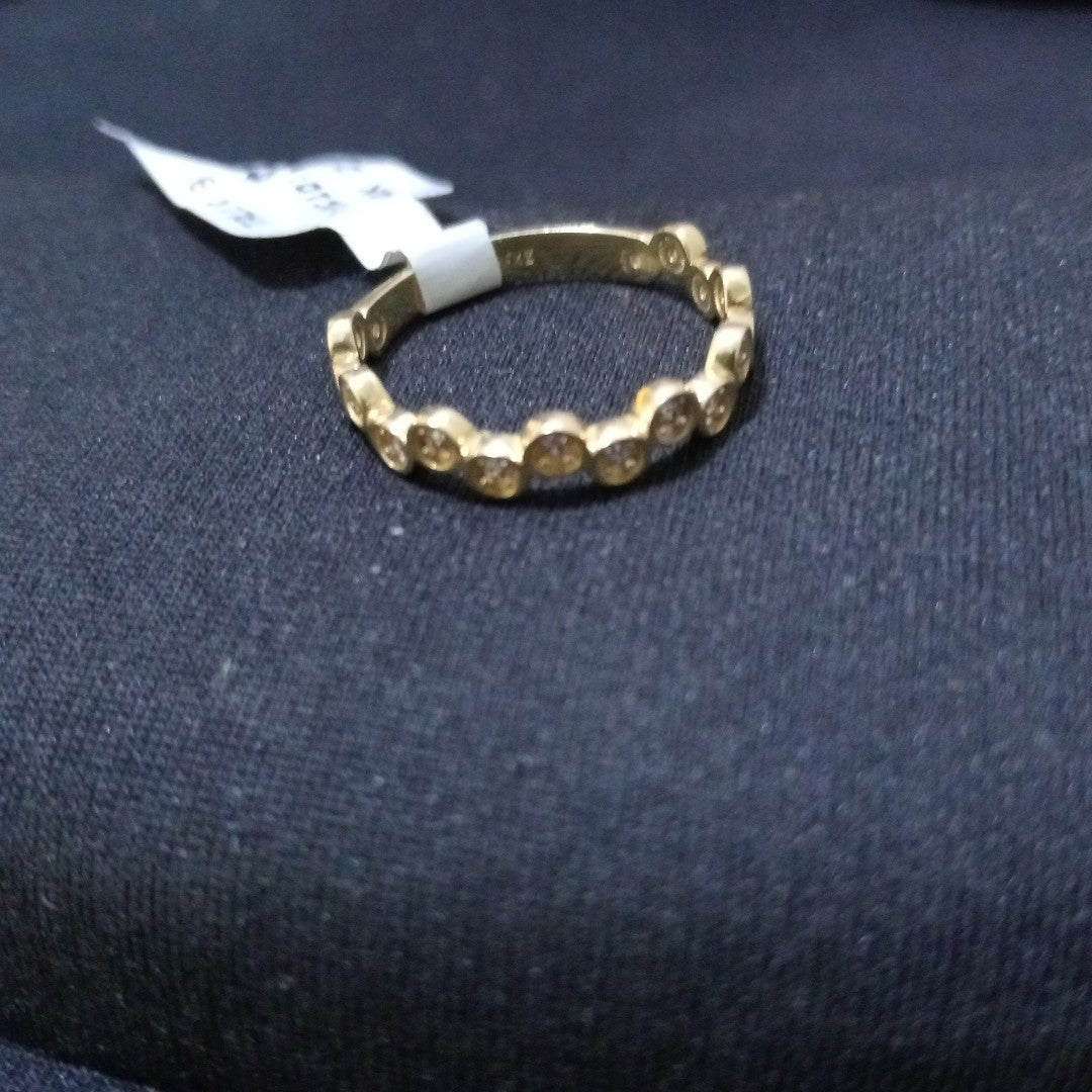 ANILLO ANILLITO C CIRCONIAS 14K 9 TALLA 2.1 GR (NUEVO)