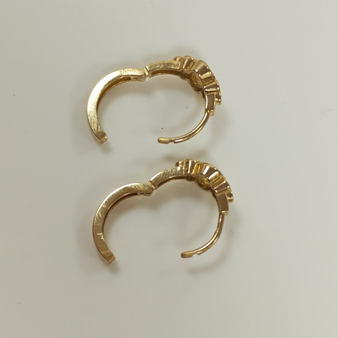 ARETES ARRACADAS CON CIRCONIAS Y PDRAS COL 14K 3.2 GR (NUEVO)