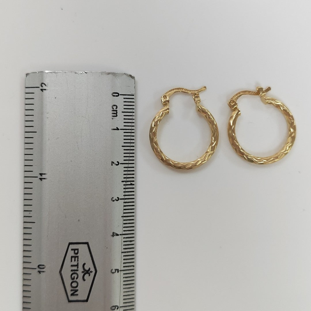 ARETES ARRACADAS LABRADAS 14K 2 GR (NUEVO)