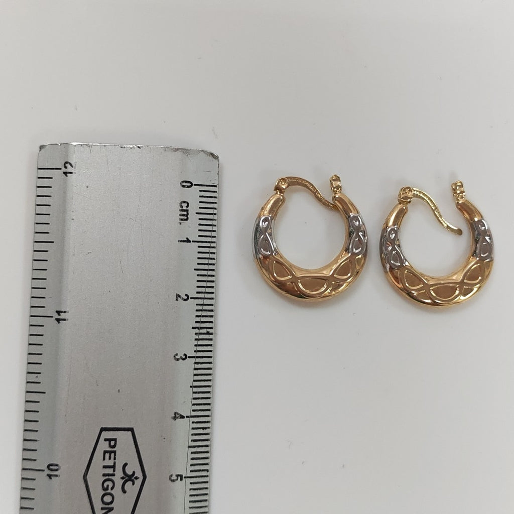 ARETES ARRACADAS COMBINADAS CON INFINITO 14K 2.3 GR (NUEVO)