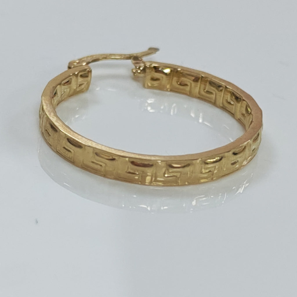 ARETES TEJIDO ARRACADA CON GRECAS 14K 2.7 GR (NUEVO)