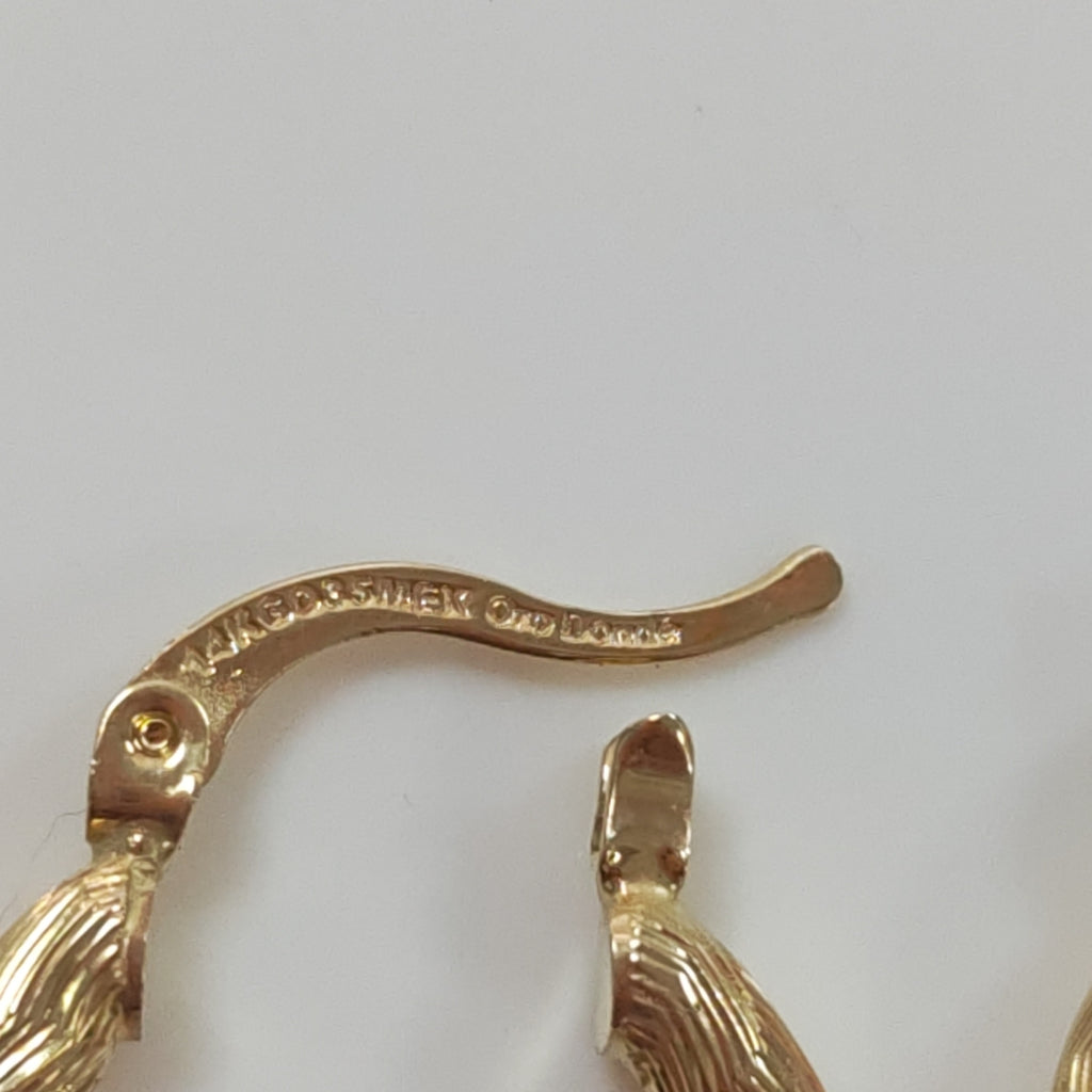 ARETES TEJIDO ARRACADAS ASTRIADAS 14K 2.1 GR (NUEVO)