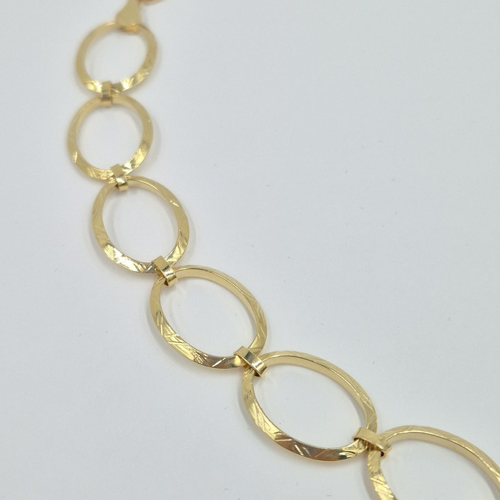PULSERA CON AROS OVALADOS 14K 18 CM 5.2 GR (NUEVO)