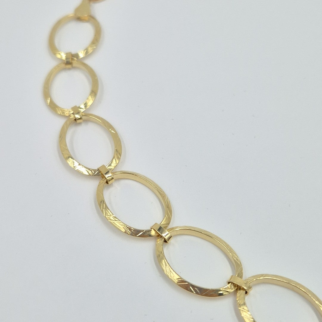 PULSERA CON AROS OVALADOS 14K 18 CM 5.2 GR (NUEVO)