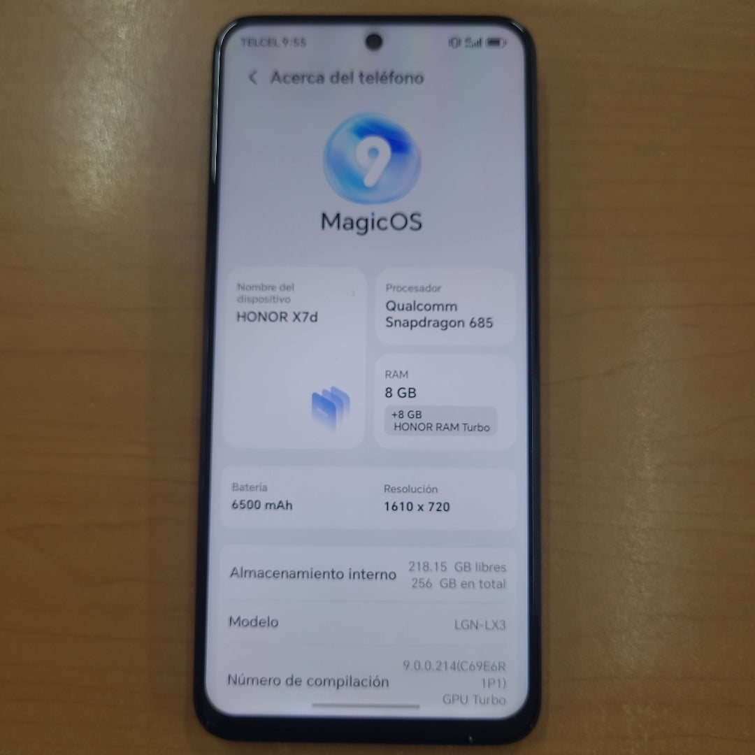 CELULAR HONOR X7D LGN-NX3 (2025) 256 GB 8 GB RAM (SEMINUEVO)
