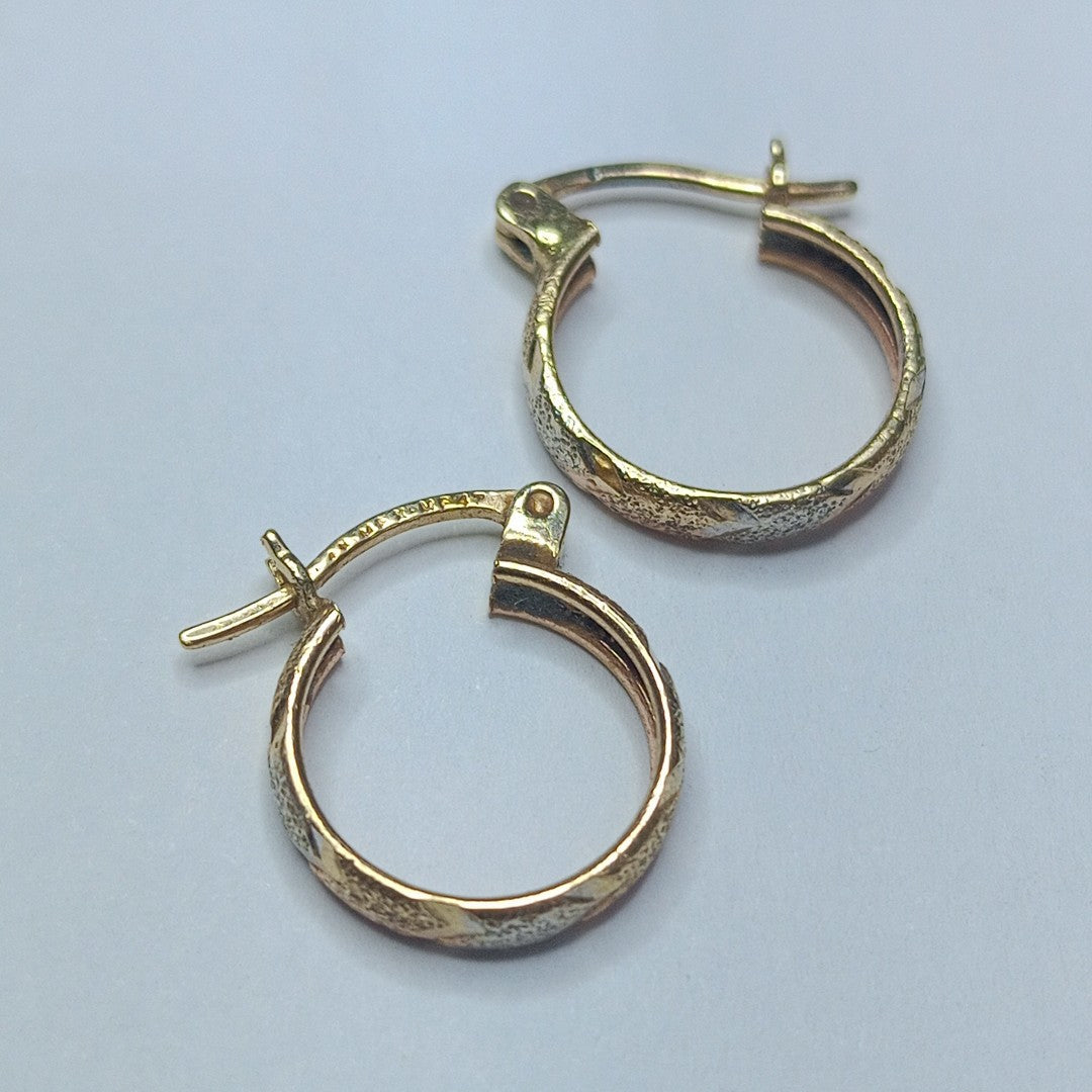 ARRACADAS PAR ORO, ORO COMBINADO 14 K 1.6 GRMS (SEMINUEVO)