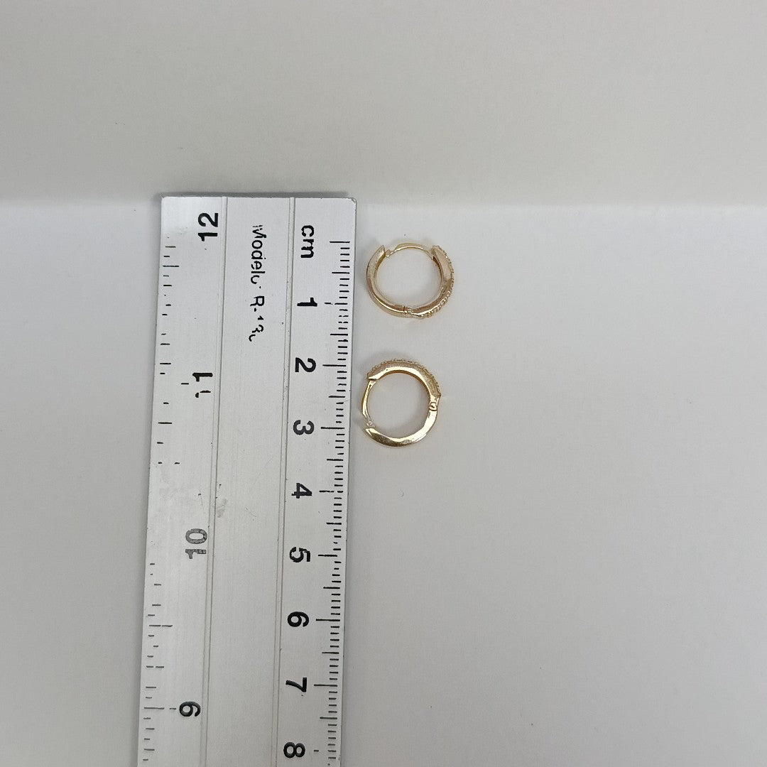 ARETES HUGGIES C CIRCONIA 14K 1.7 GR (NUEVO)