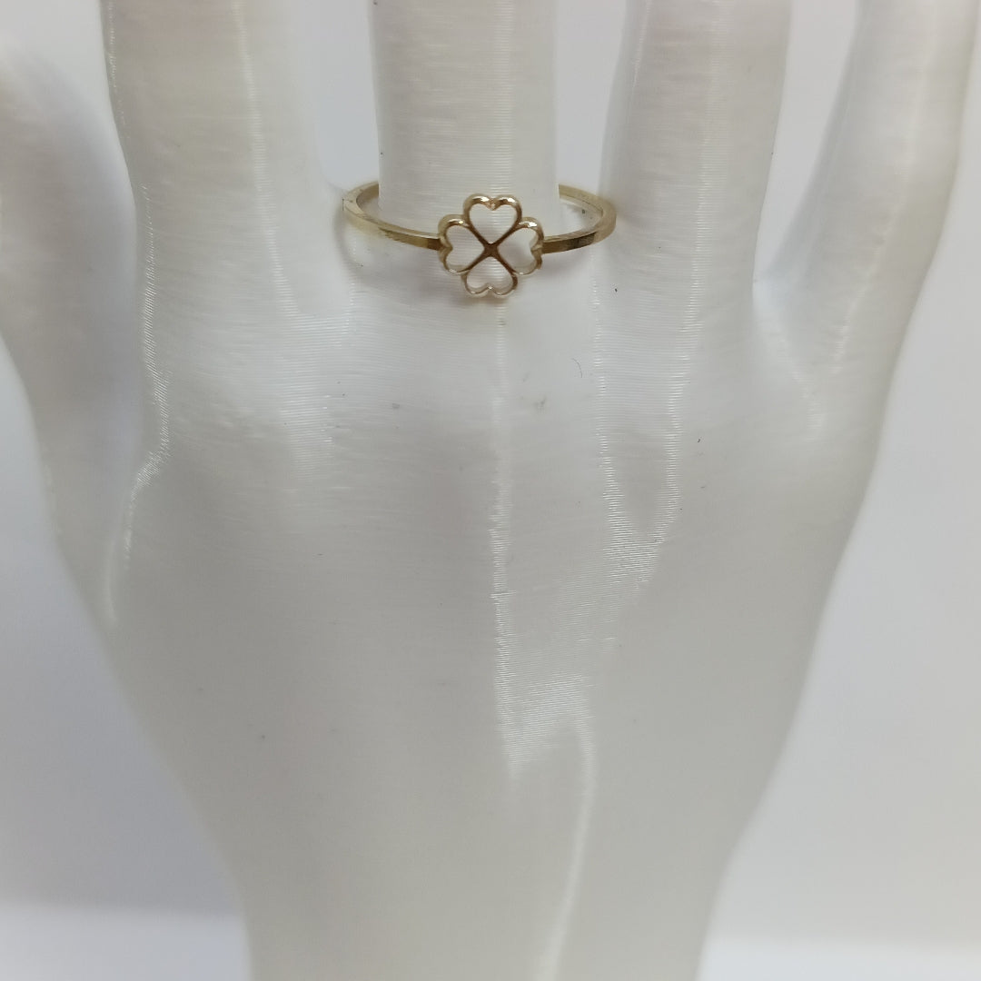 ANILLOS ANILLITO FIG TREBOL 4 HOJAS 10K TALLA 8 0.7 GR (NUEVO)