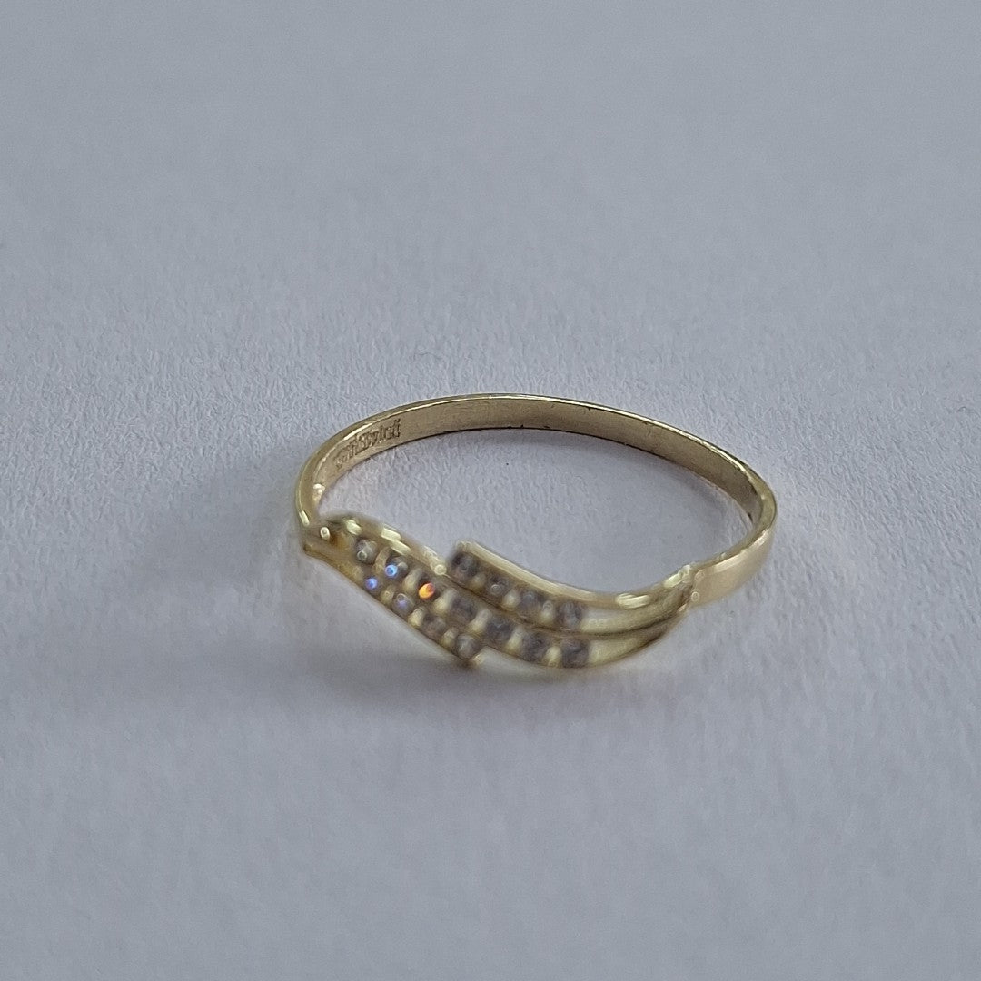 ANILLOS CON CIRCONIAS 14K TALLA 7 0.8 GR (NUEVO)