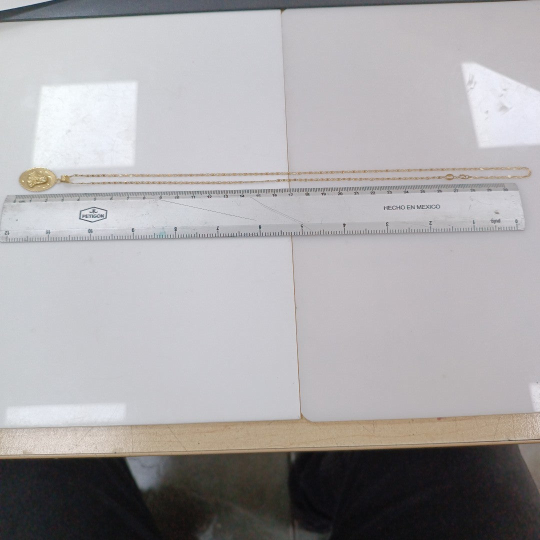CADENA, MEDALLA RELIGIOSA ORO, ORO COMBINADO 10 K 4.5 GRMS (SEMINUEVO)