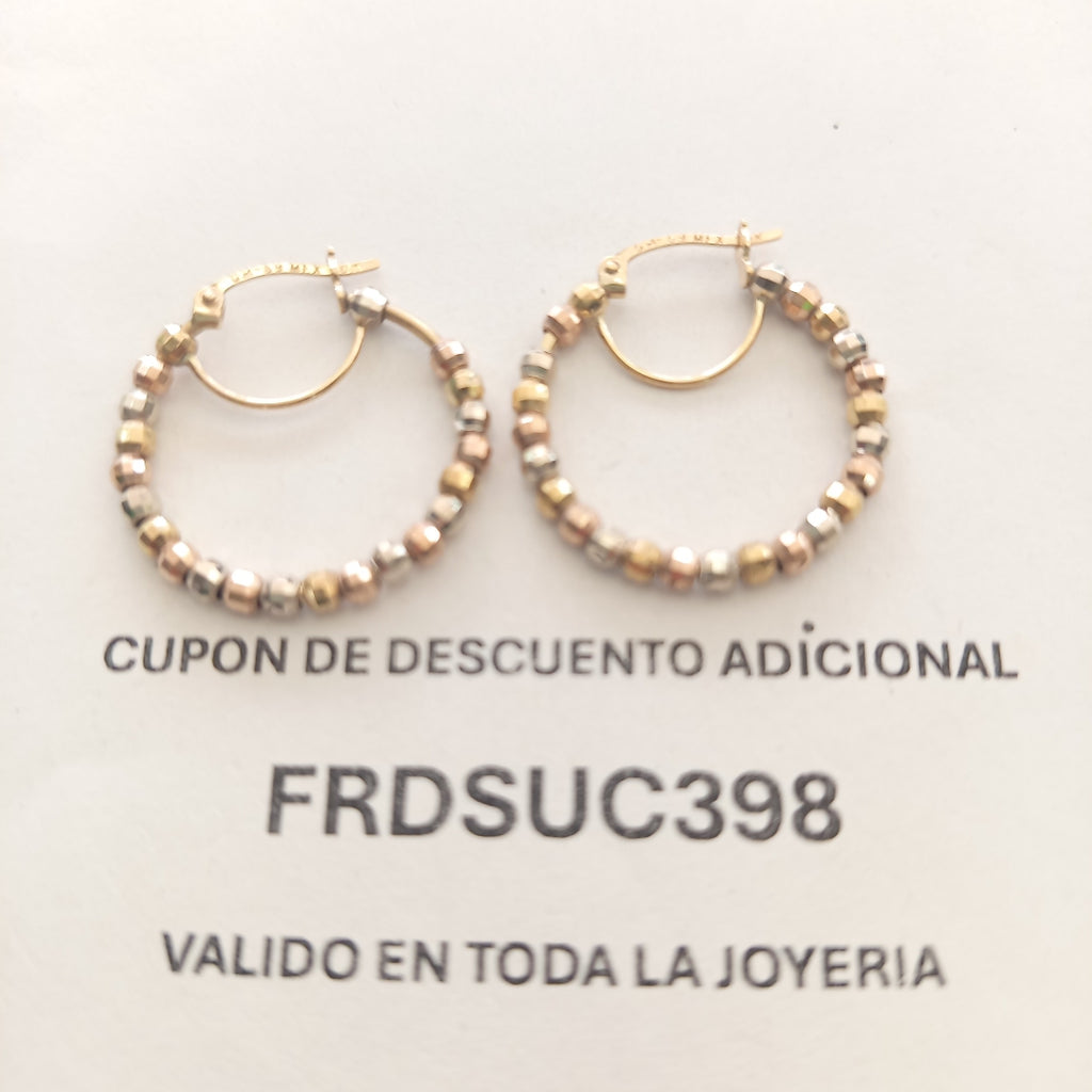 ARRACADAS PAR ORO, ORO COMBINADO 10 K 2.9 GRMS (SEMINUEVO)