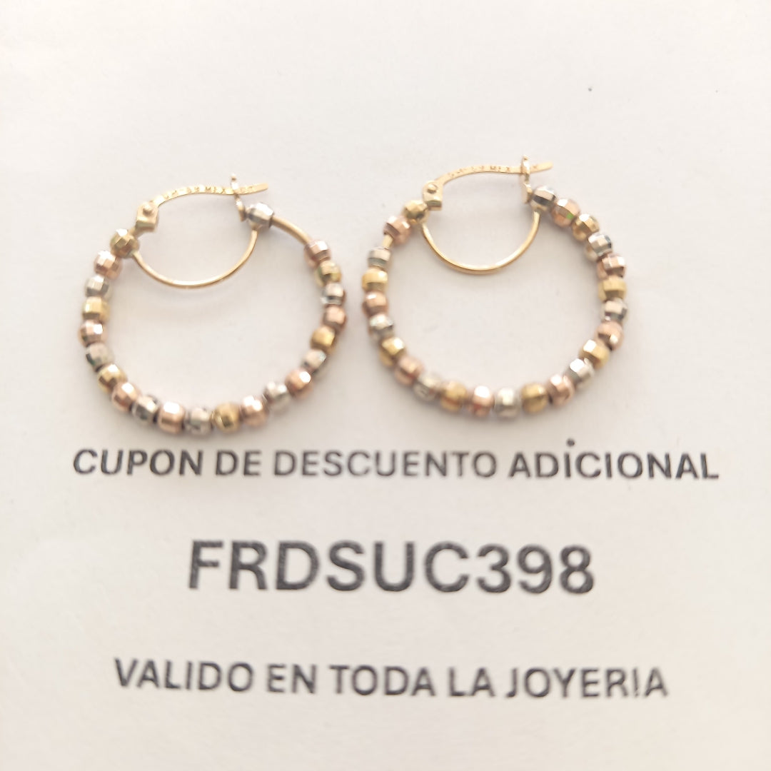 ARRACADAS PAR ORO, ORO COMBINADO 10 K 2.9 GRMS (SEMINUEVO)
