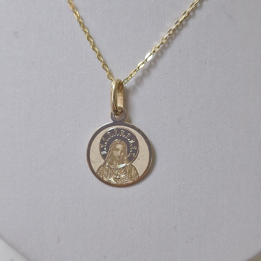 CADENA,MEDALLA RELIGIOSA ORO 14 K 1,10 GRMS (SEMINUEVO)