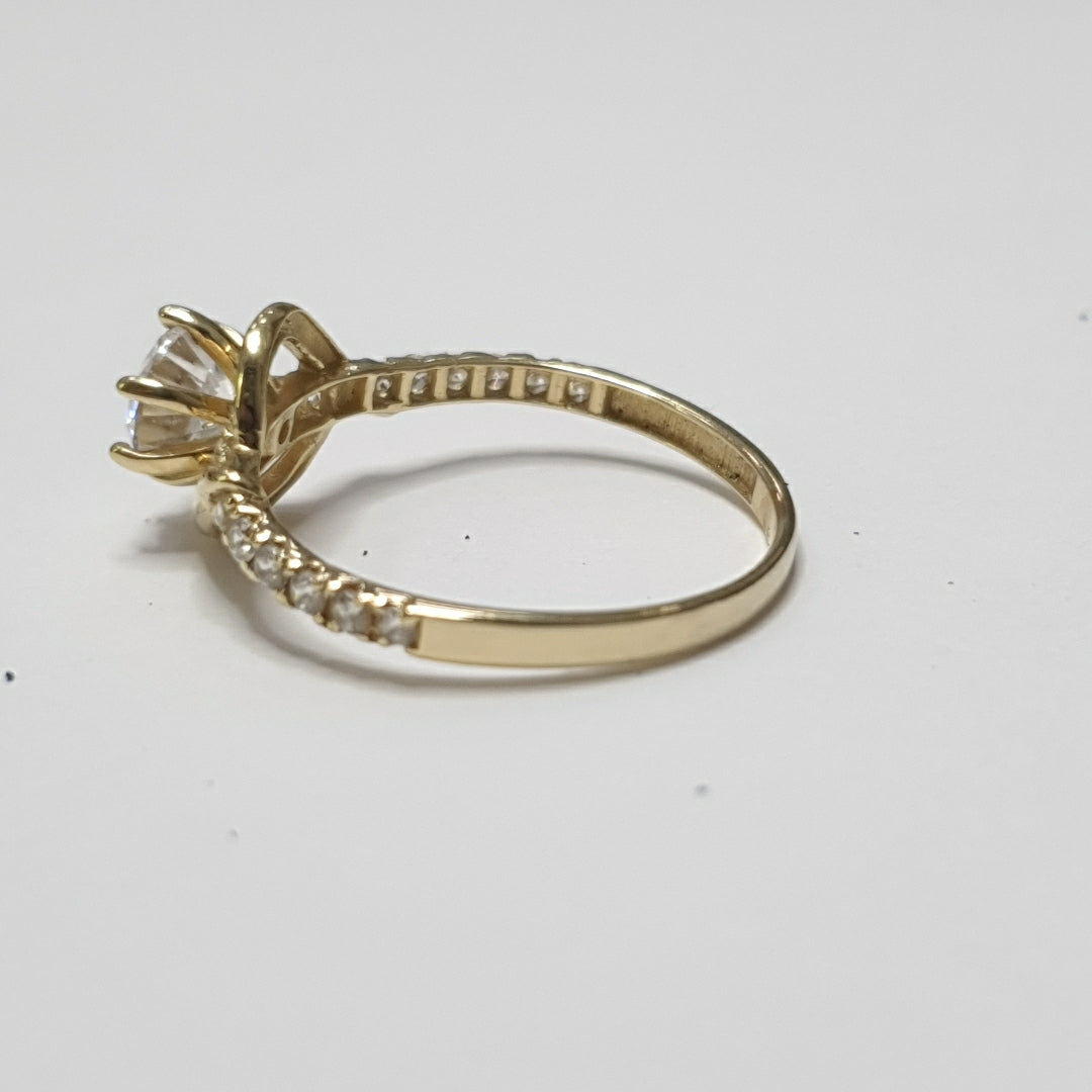 ANILLITO, SOLITARIO ORO 14 K 2 GRMS (SEMINUEVO)