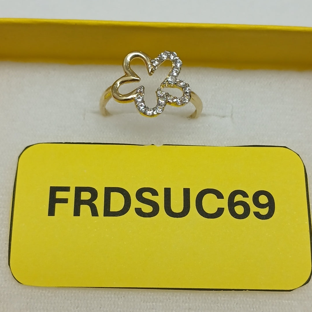 ANILLOS FIG FLOR C CIRCONIAS 14K TALLA 8 1.6 GR (NUEVO)