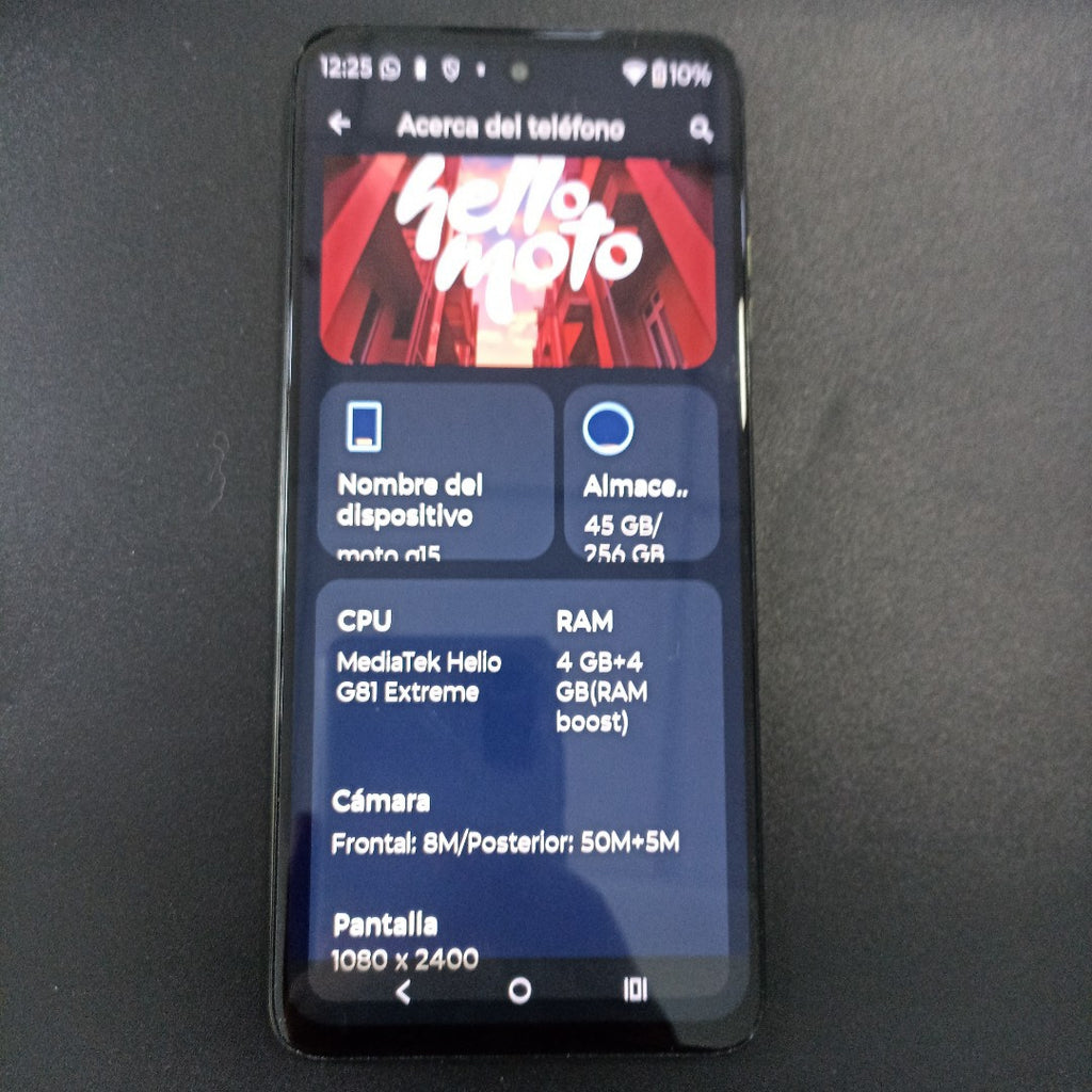 CELULAR MOTOROLA MOTO G15 XT2521-2 (2025) 256 GB 4 GB RAM (SEMINUEVO)