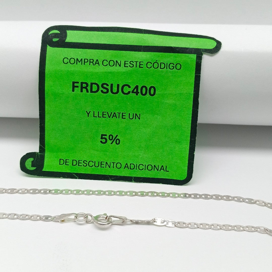 CADENA TEJIDO ESPEJO PLATA .925 60 CM 4.2 GR (NUEVO)