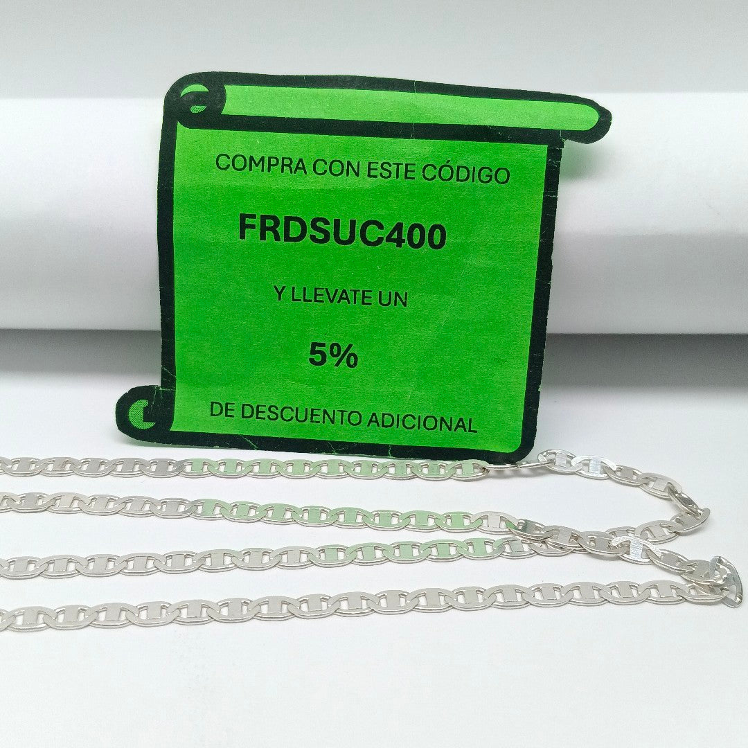 CADENA TEJIDO GUCHI PLATA .925 60 CM 9.8 GR (NUEVO)