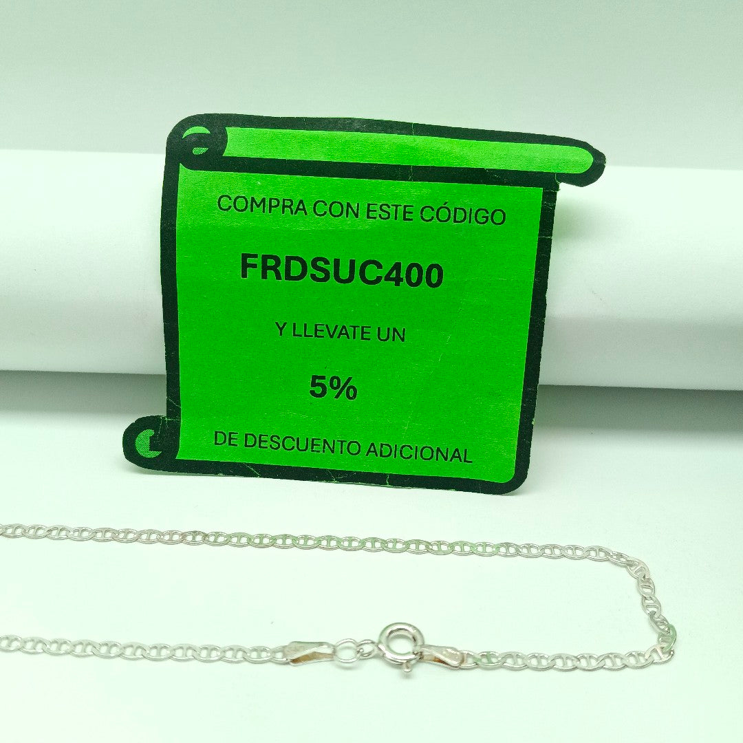 CADENA TEJIDO GUCHI PLATA .925 55 CM 3.7 GR (NUEVO)