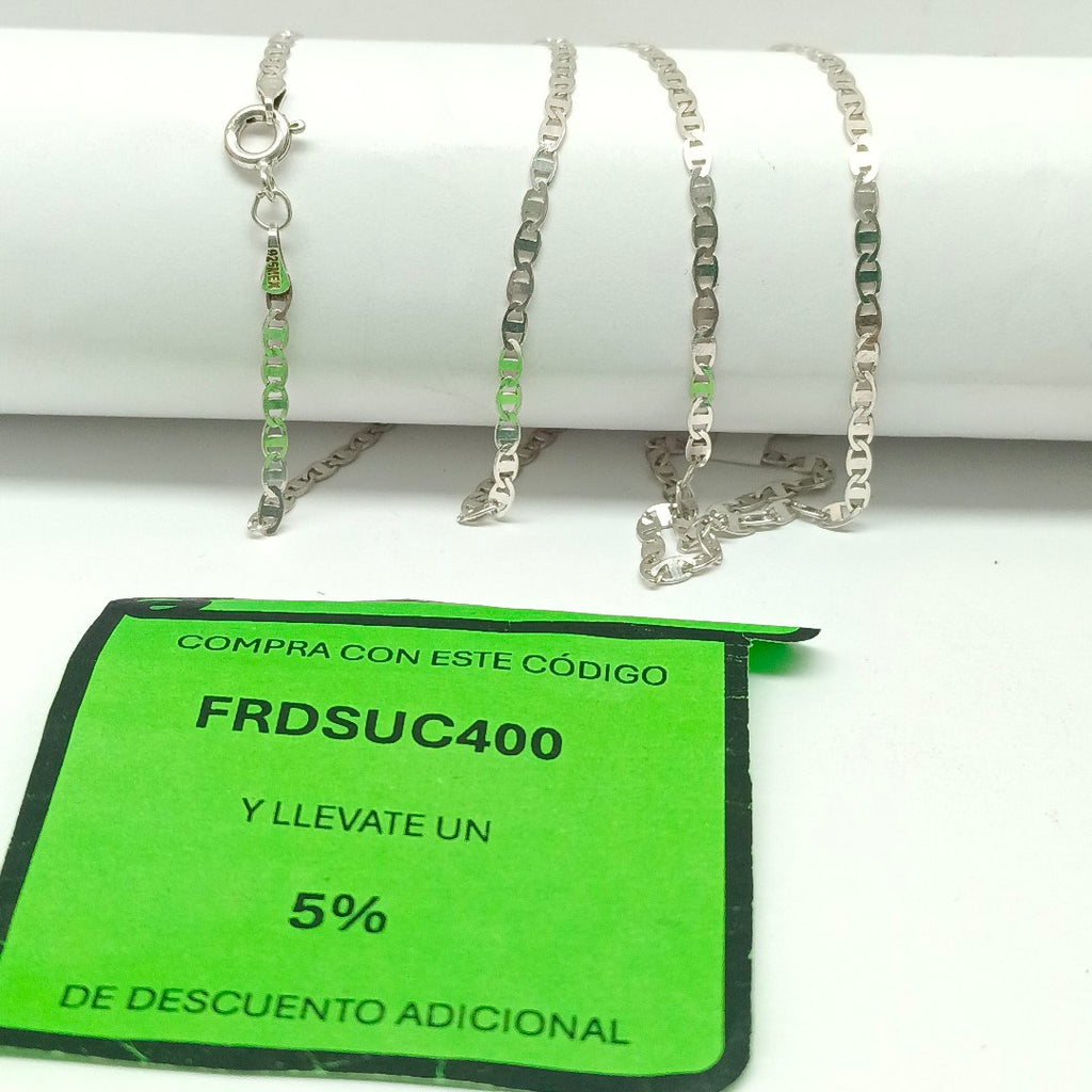 CADENA TEJIDO ESPEJO PLATA .925 60 CM 4.3 GR (NUEVO)