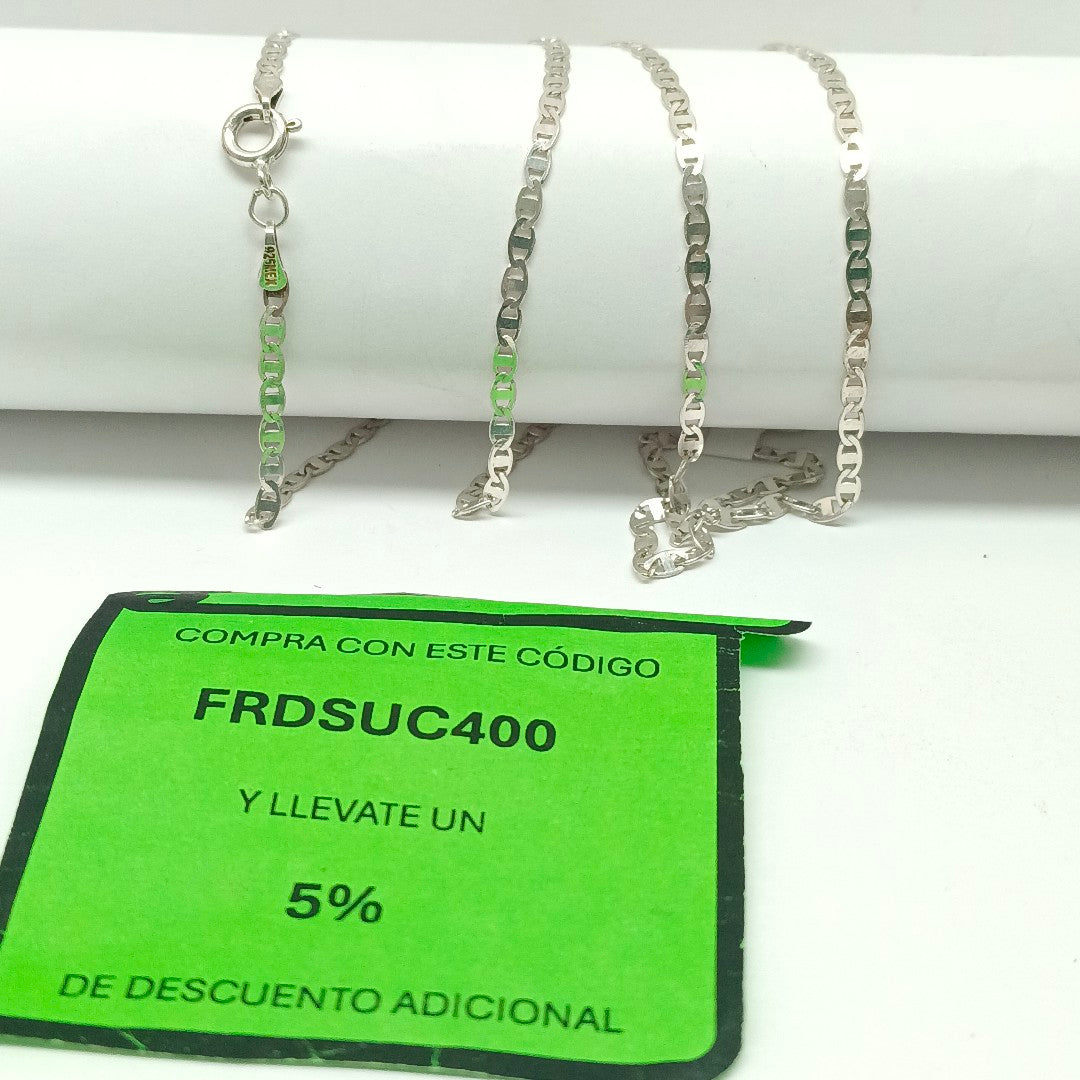 CADENA TEJIDO ESPEJO PLATA .925 60 CM 4.3 GR (NUEVO)