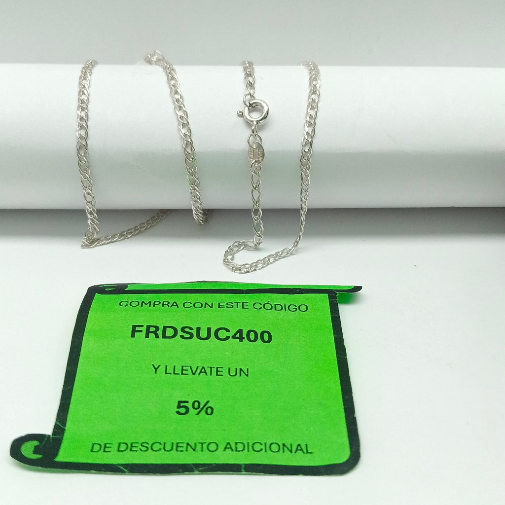 CADENA TEJIDO ESLABONES PLATA .925 50 CM 3.5 GR (NUEVO)