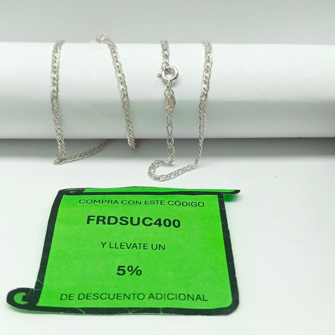 CADENA TEJIDO ESLABONES PLATA .925 50 CM 3.5 GR (NUEVO)