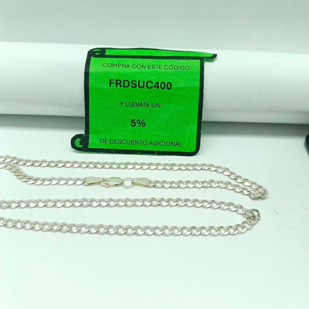 CADENA TEJIDO BARBADO PLATA .925 60 CM 12.9 GR (NUEVO)