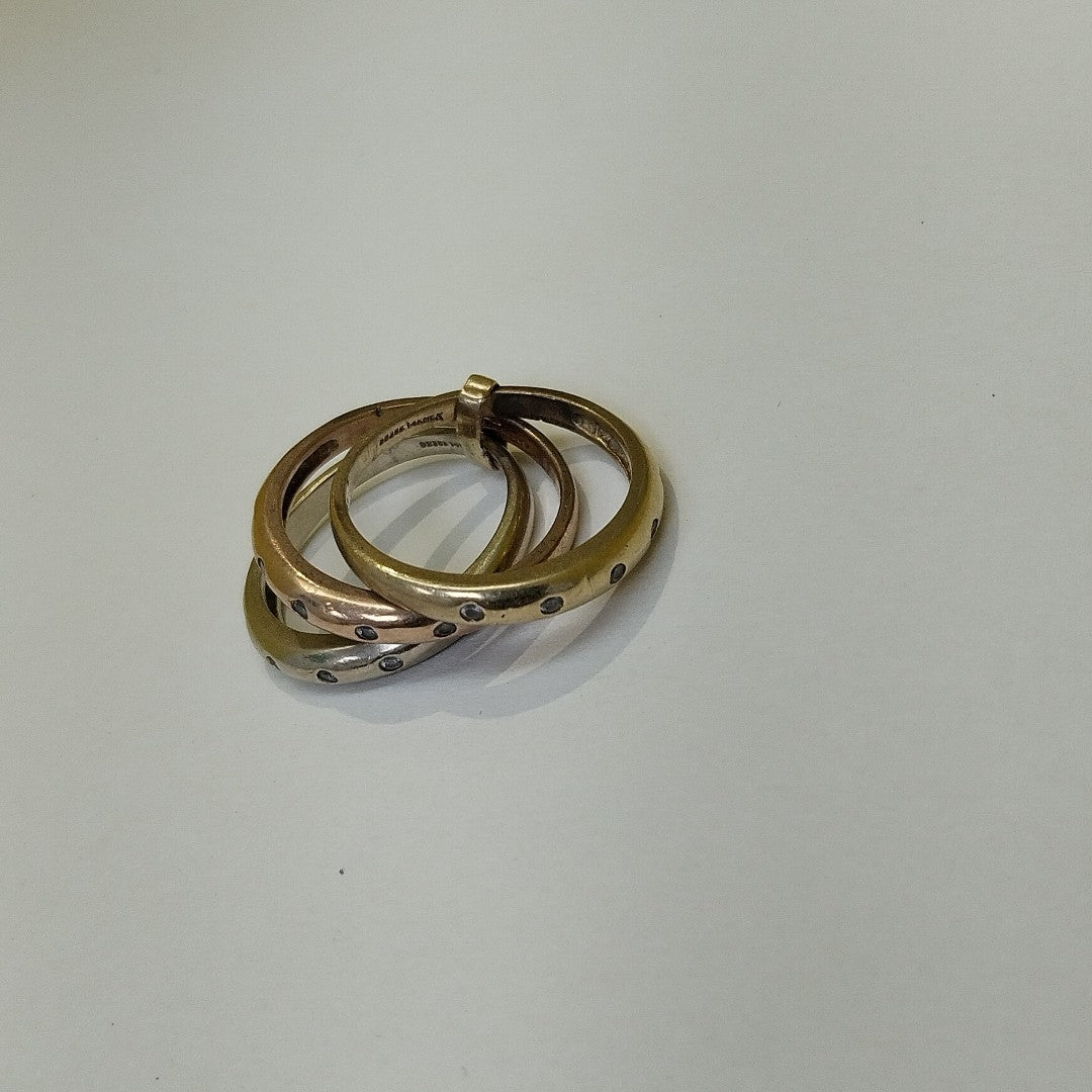 ANILLO ORO COMBINADO 14 K 8.3 GRMS (SEMINUEVO)