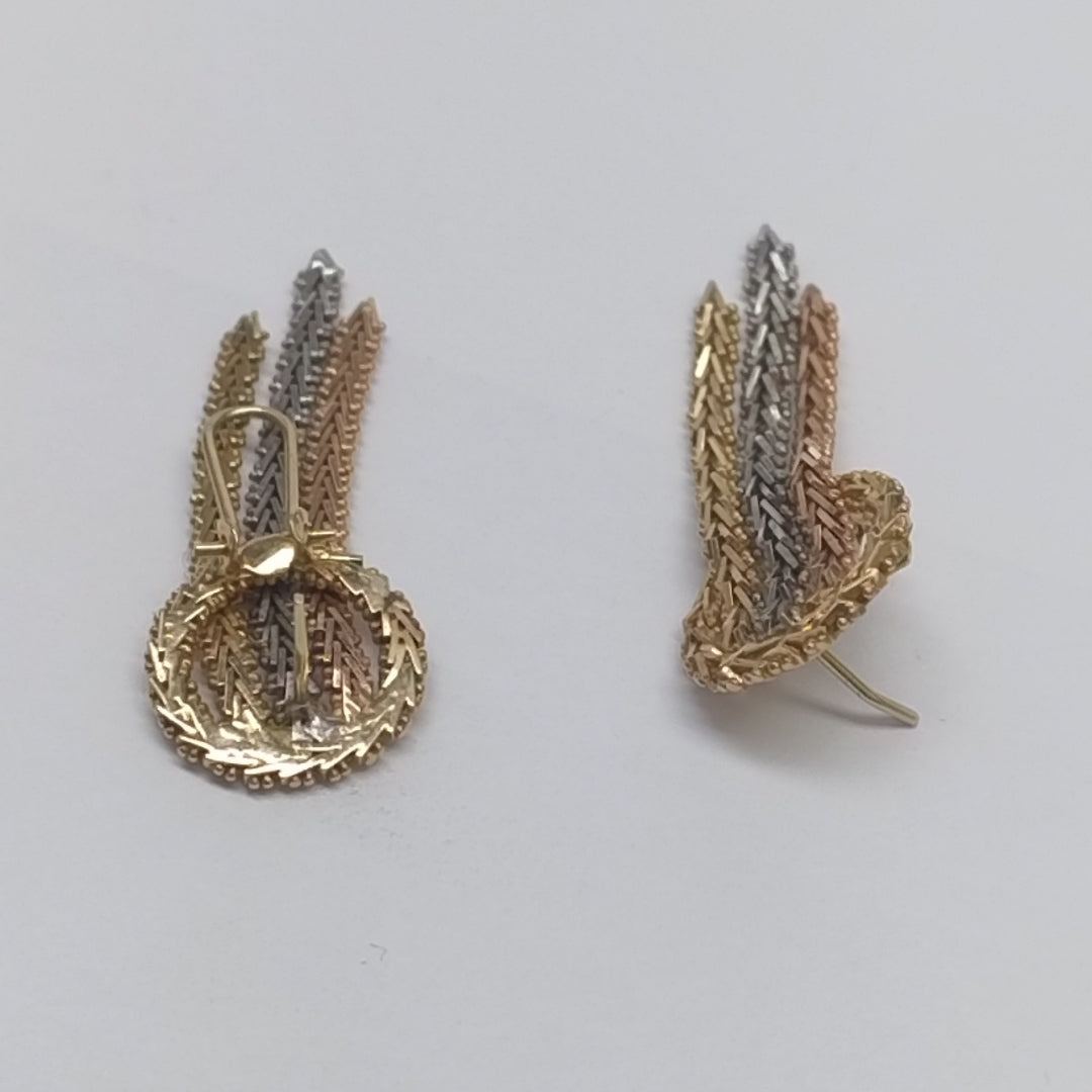 ARETES PAR ORO COMBINADO 14 K 9.6 GRMS (SEMINUEVO)